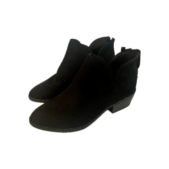 Old Navy Suede Black Ankle Boots Girls Size 3 - Picture 1 of 6